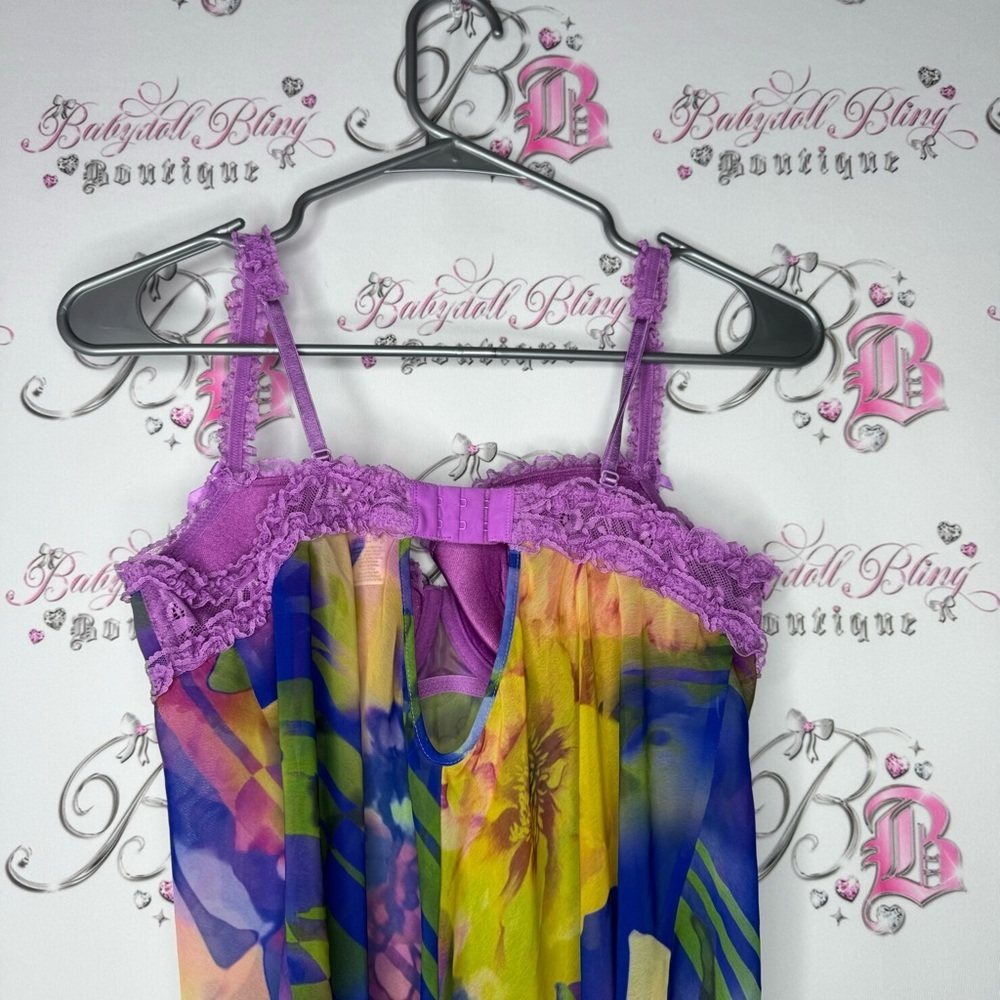 La senza babydoll dress mini floral flowers unique design bustier chemise dress - Picture 5 of 8